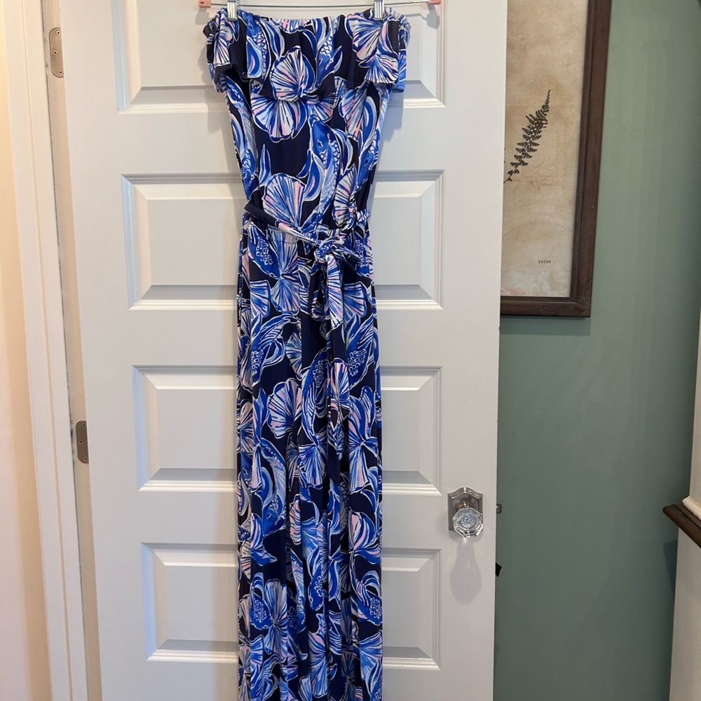 Lilly Pulitzer Blue and Pink Floral Jumpsuit